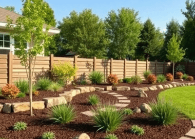 Landscape image with shrubs and plants