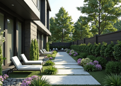 Landscape image with shrubs and plants