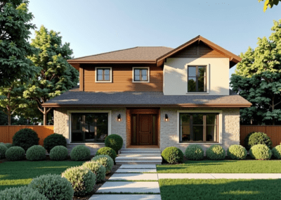 Landscape image with shrubs and plants